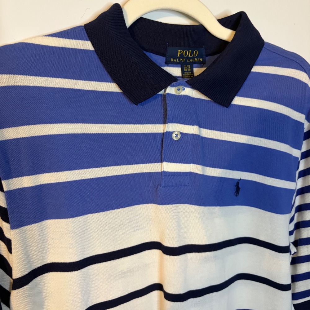 Polo Ralph Lauren Polo Shirt Striped Preppy Collegiate Nautical Kids XL 18/20